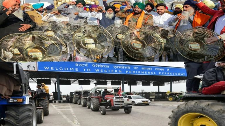 आंदोलन के 100 दिन पुरे होने के बाद वेस्टर्न पेरिफेरल एक्सप्रेसवे को किसानों ने किया जाम